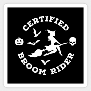 Halloween Witch Certified Broom Rider Nurse Teacher Vintage Sticker